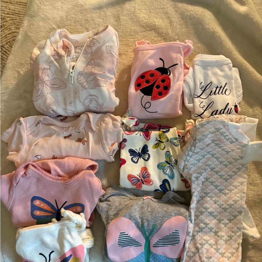 Mix of Butterfly/Ladybug Baby Onesie